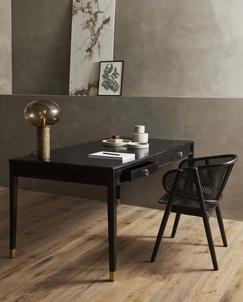 Ems Desk W/2 Drawers, L - Black, Nordal, bord