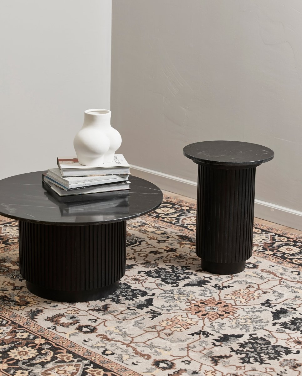 Erie Round Side Table - Black Marble Top, Nordal, bord