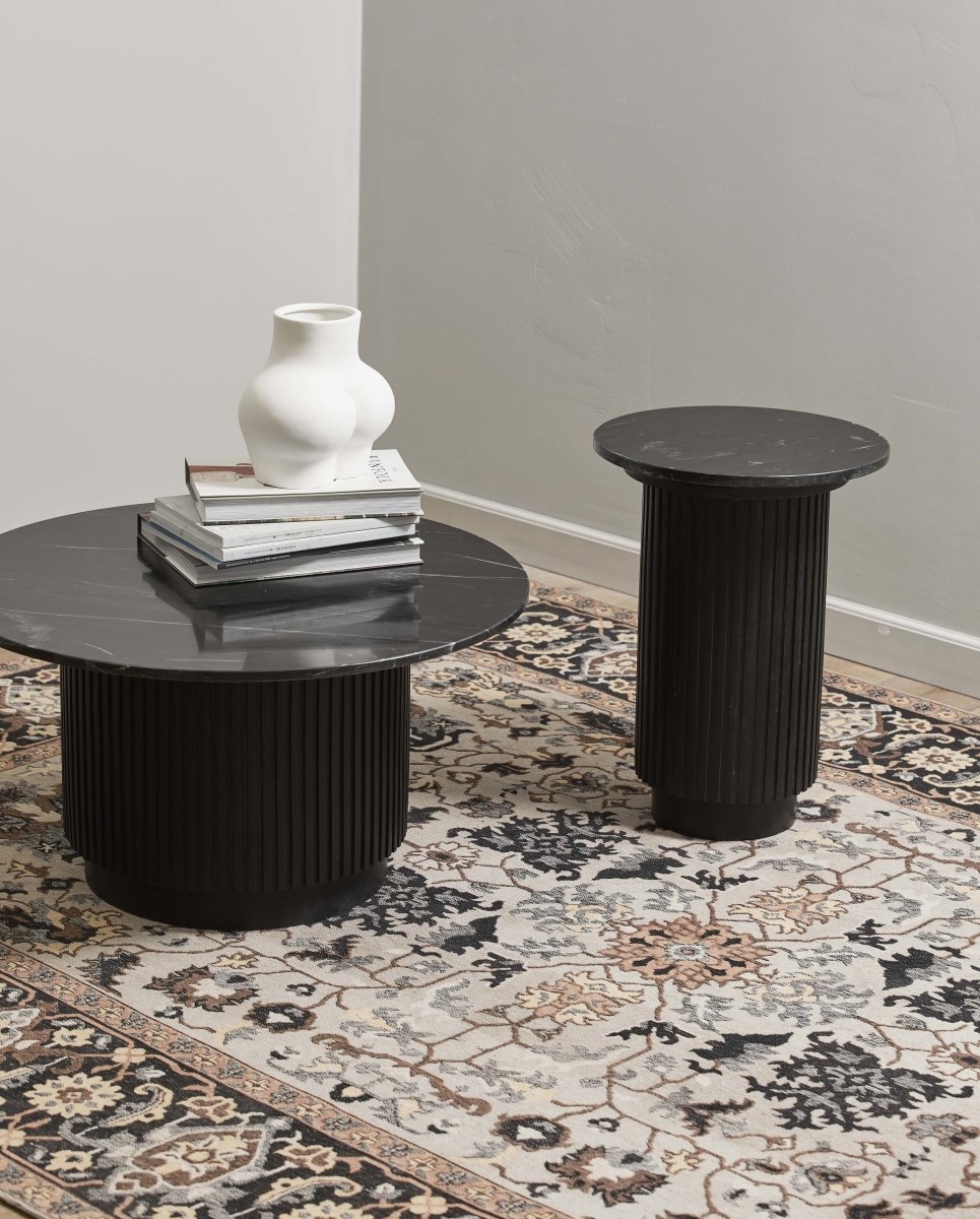 Erie Round Coffee Table - Black Marble Top, Nordal, bord