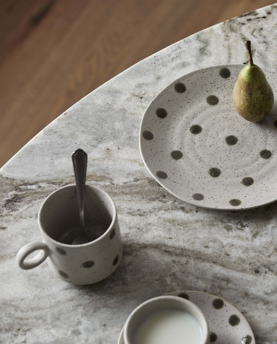 Grainy Dot Cup W. Handle, Sand/green, Nordal, koppar och muggar