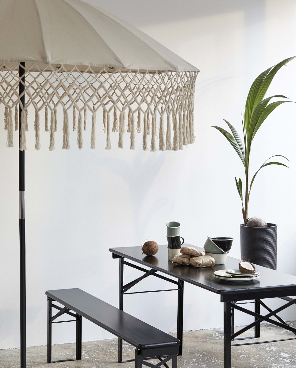 Table/bench Set - Black. S/3, L, Nordal, trädgårdsmöbler