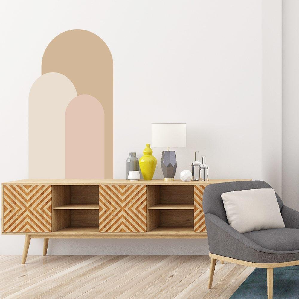 Modern Väggdekal i Enkel Stil med Bågmotiv för Vardagsrummet Jga001, Flora Grossist, väggdekoration