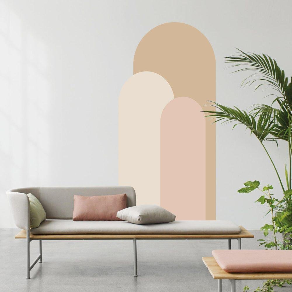 Modern Väggdekal i Enkel Stil med Bågmotiv för Vardagsrummet Jga001, Flora Grossist, väggdekoration