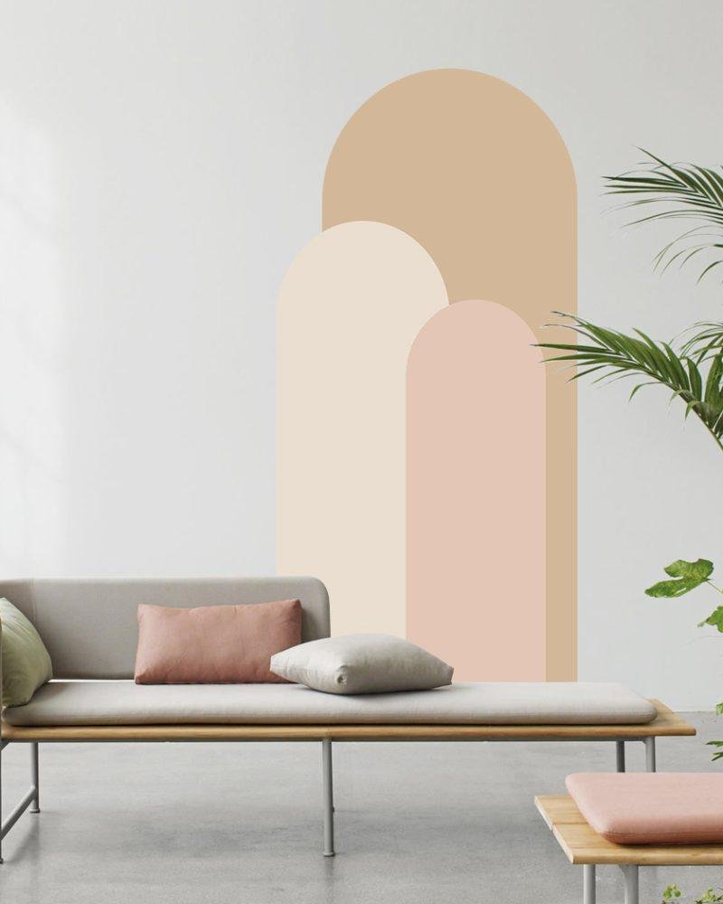 Modern Väggdekal i Enkel Stil med Bågmotiv för Vardagsrummet Jga001, Flora Grossist, väggdekoration