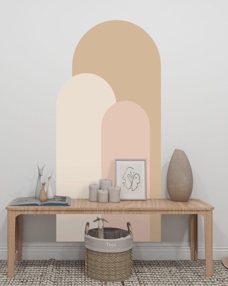 Modern Väggdekal i Enkel Stil med Bågmotiv för Vardagsrummet Jga001, Flora Grossist, väggdekoration