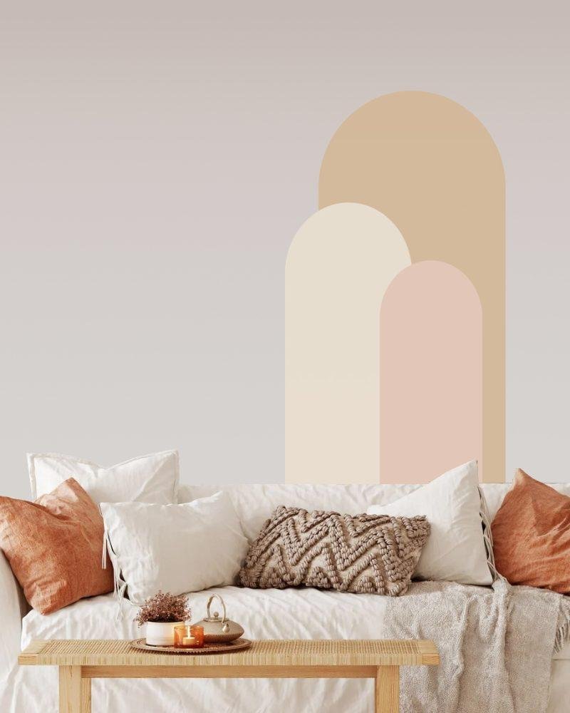 Modern Väggdekal i Enkel Stil med Bågmotiv för Vardagsrummet Jga001, Flora Grossist, väggdekoration