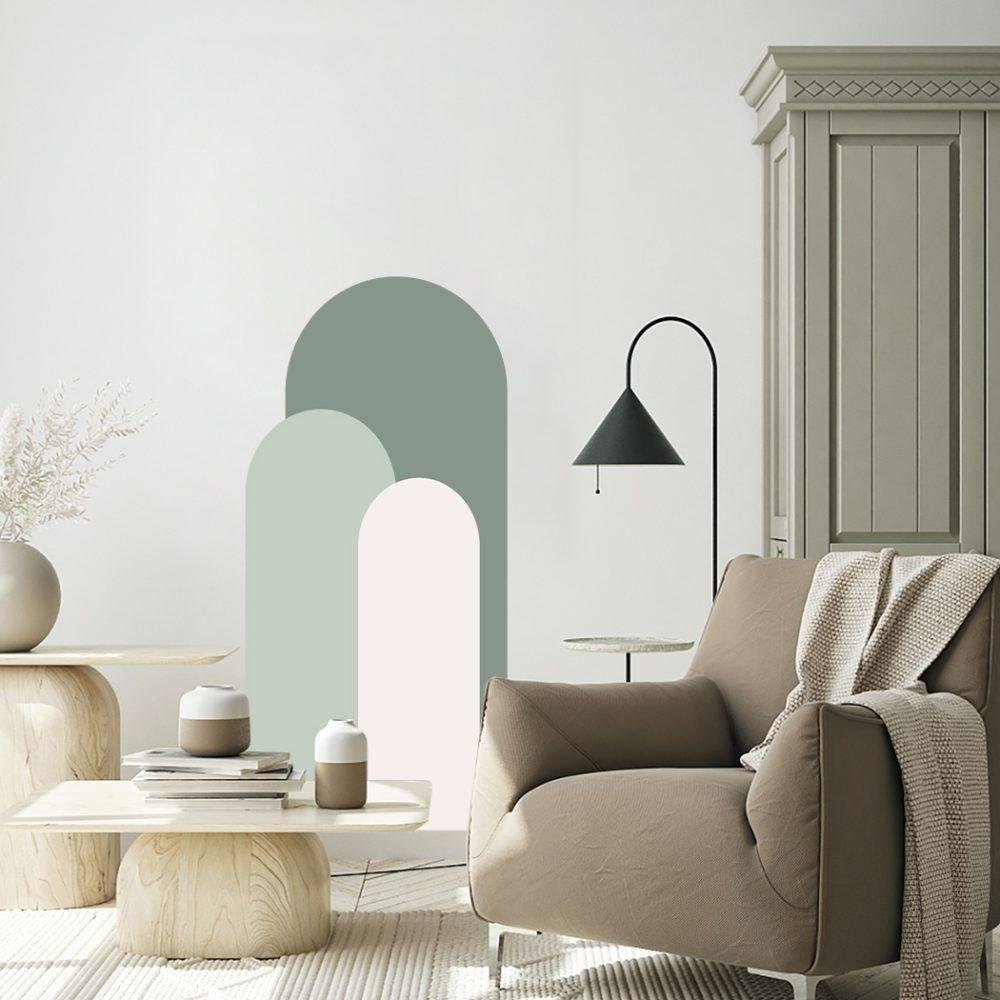 Modern Väggdekal i Enkel Stil med Bågmotiv för Vardagsrummet Jga003, Flora Grossist, väggdekoration