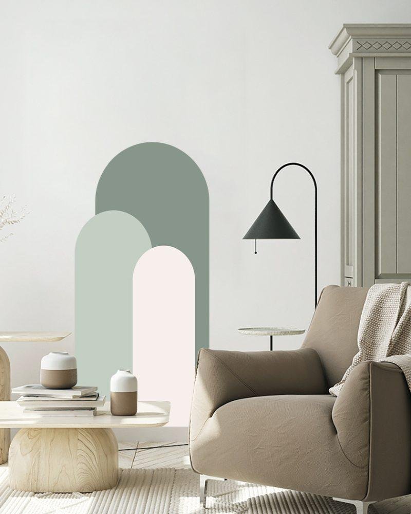 Modern Väggdekal i Enkel Stil med Bågmotiv för Vardagsrummet Jga003, Flora Grossist, väggdekoration