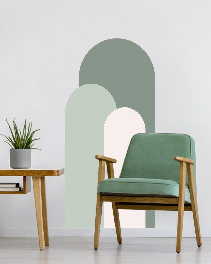 Modern Väggdekal i Enkel Stil med Bågmotiv för Vardagsrummet Jga003, Flora Grossist, väggdekoration