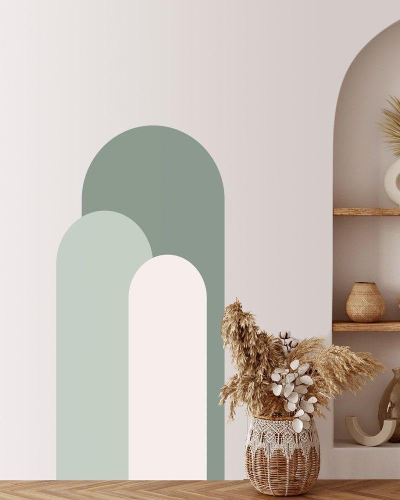 Modern Väggdekal i Enkel Stil med Bågmotiv för Vardagsrummet Jga003, Flora Grossist, väggdekoration