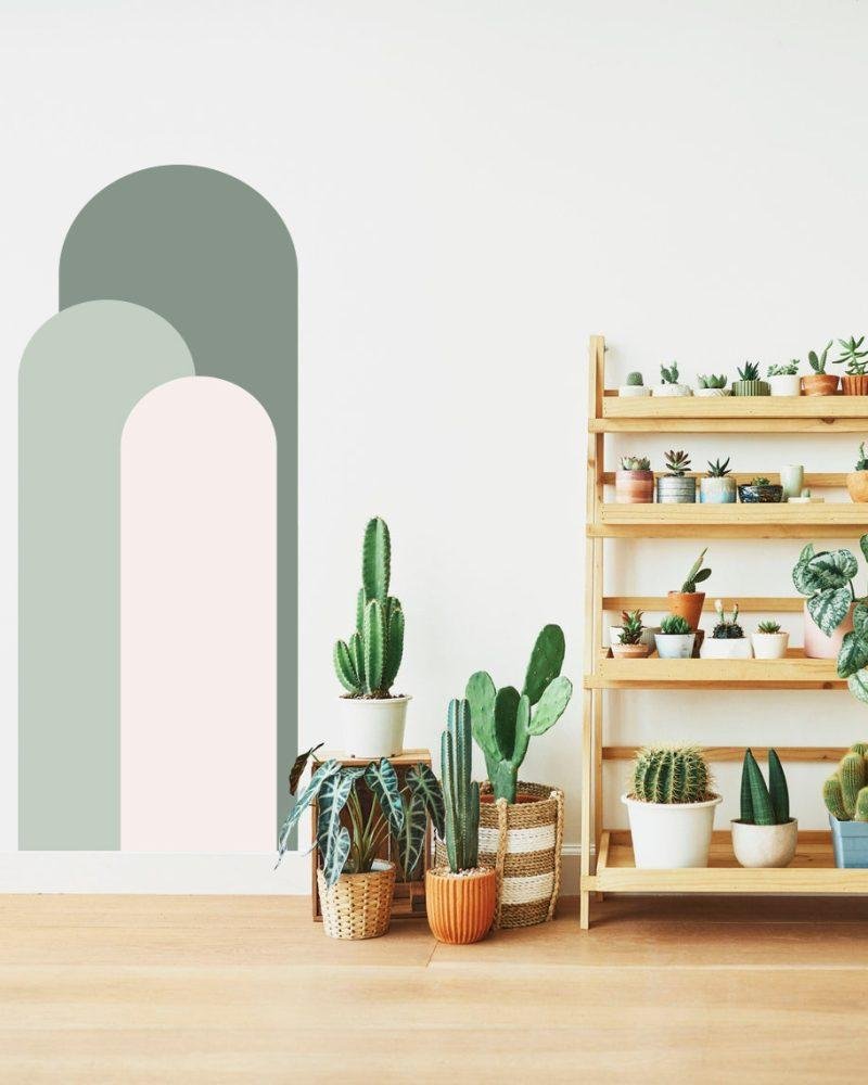 Modern Väggdekal i Enkel Stil med Bågmotiv för Vardagsrummet Jga003, Flora Grossist, väggdekoration