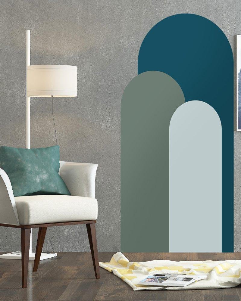 Modern Väggdekal i Enkel Stil med Bågmotiv för Vardagsrummet Jga004, Flora Grossist, väggdekoration