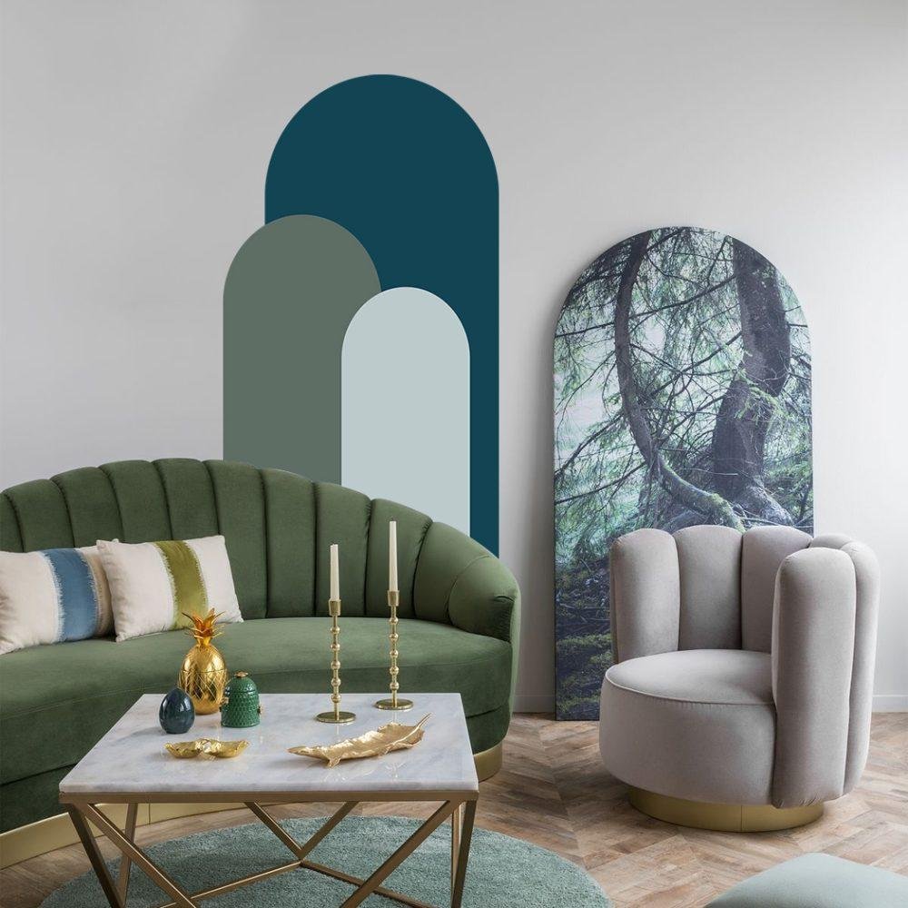 Modern Väggdekal i Enkel Stil med Bågmotiv för Vardagsrummet Jga004, Flora Grossist, väggdekoration