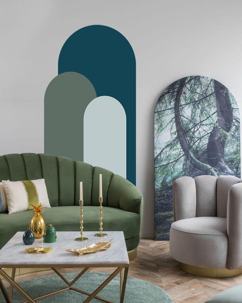 Modern Väggdekal i Enkel Stil med Bågmotiv för Vardagsrummet Jga004, Flora Grossist, väggdekoration