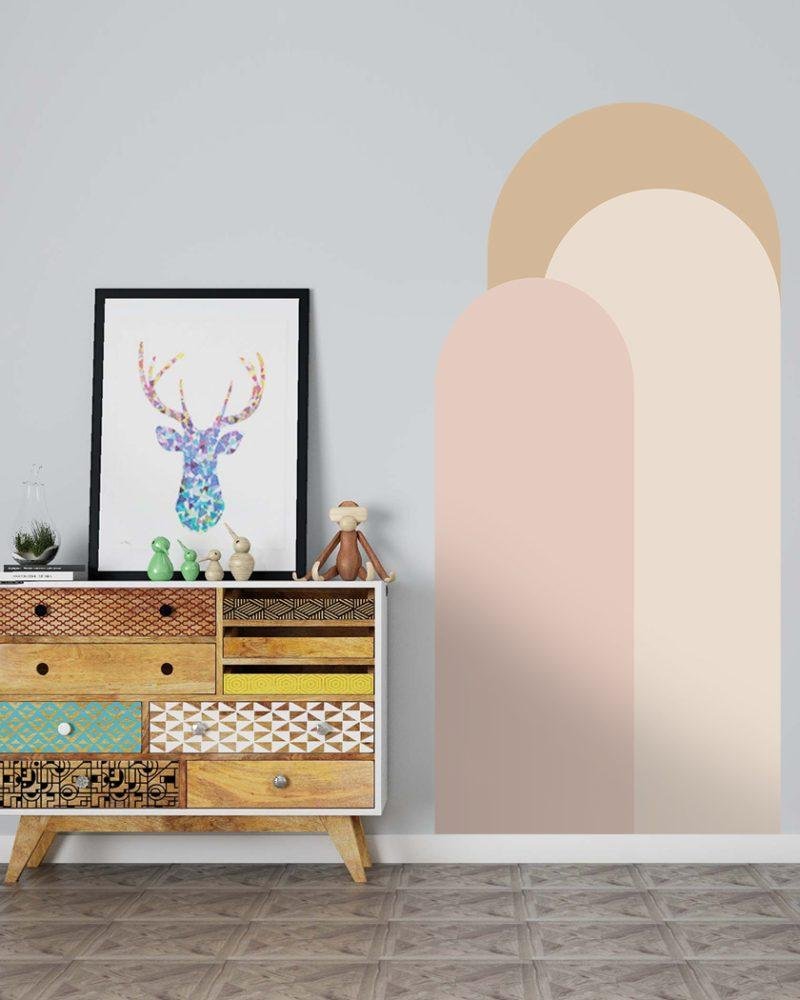 Modern Väggdekal i Enkel Stil med Bågmotiv för Vardagsrummet Jga005, Flora Grossist, väggdekoration