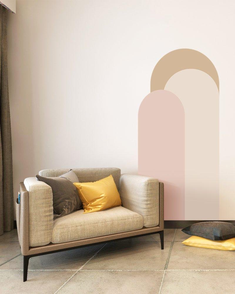 Modern Väggdekal i Enkel Stil med Bågmotiv för Vardagsrummet Jga005, Flora Grossist, väggdekoration