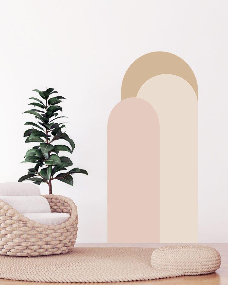 Modern Väggdekal i Enkel Stil med Bågmotiv för Vardagsrummet Jga005, Flora Grossist, väggdekoration