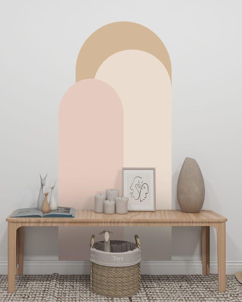 Modern Väggdekal i Enkel Stil med Bågmotiv för Vardagsrummet Jga005, Flora Grossist, väggdekoration