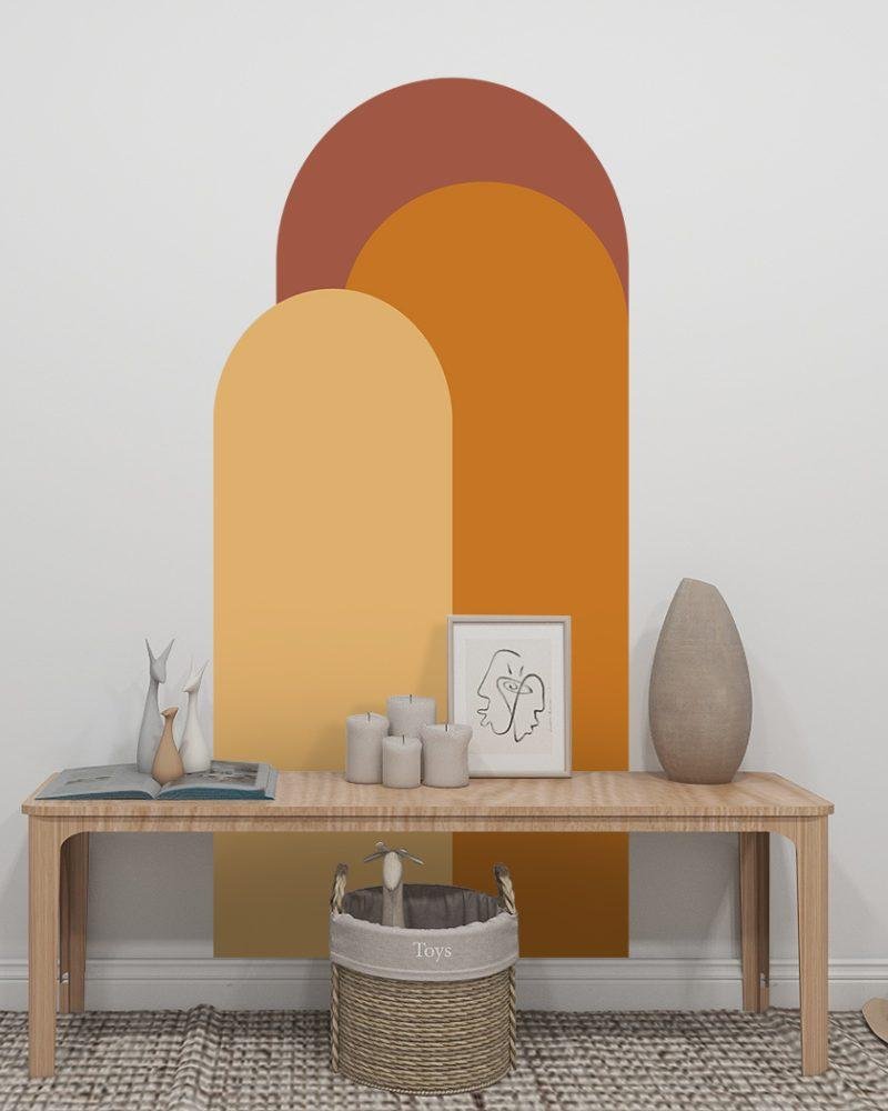 Modern Väggdekal i Enkel Stil med Bågmotiv för Vardagsrummet Jga006, Flora Grossist, väggdekoration