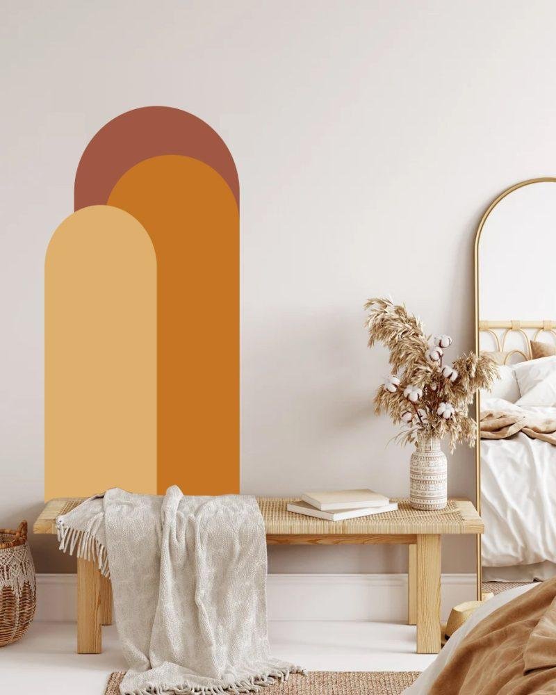 Modern Väggdekal i Enkel Stil med Bågmotiv för Vardagsrummet Jga006, Flora Grossist, väggdekoration