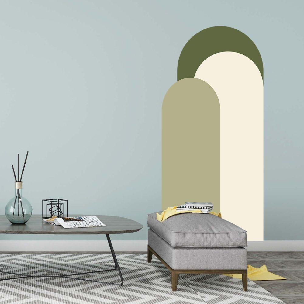 Modern Väggdekal i Enkel Stil med Bågmotiv för Vardagsrummet Jga007, Flora Grossist, väggdekoration