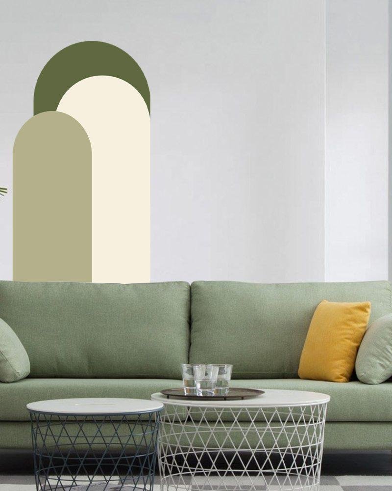 Modern Väggdekal i Enkel Stil med Bågmotiv för Vardagsrummet Jga007, Flora Grossist, väggdekoration