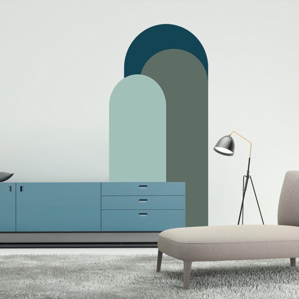 Modern Väggdekal i Enkel Stil med Bågmotiv för Vardagsrummet Jga008, Flora Grossist, väggdekoration