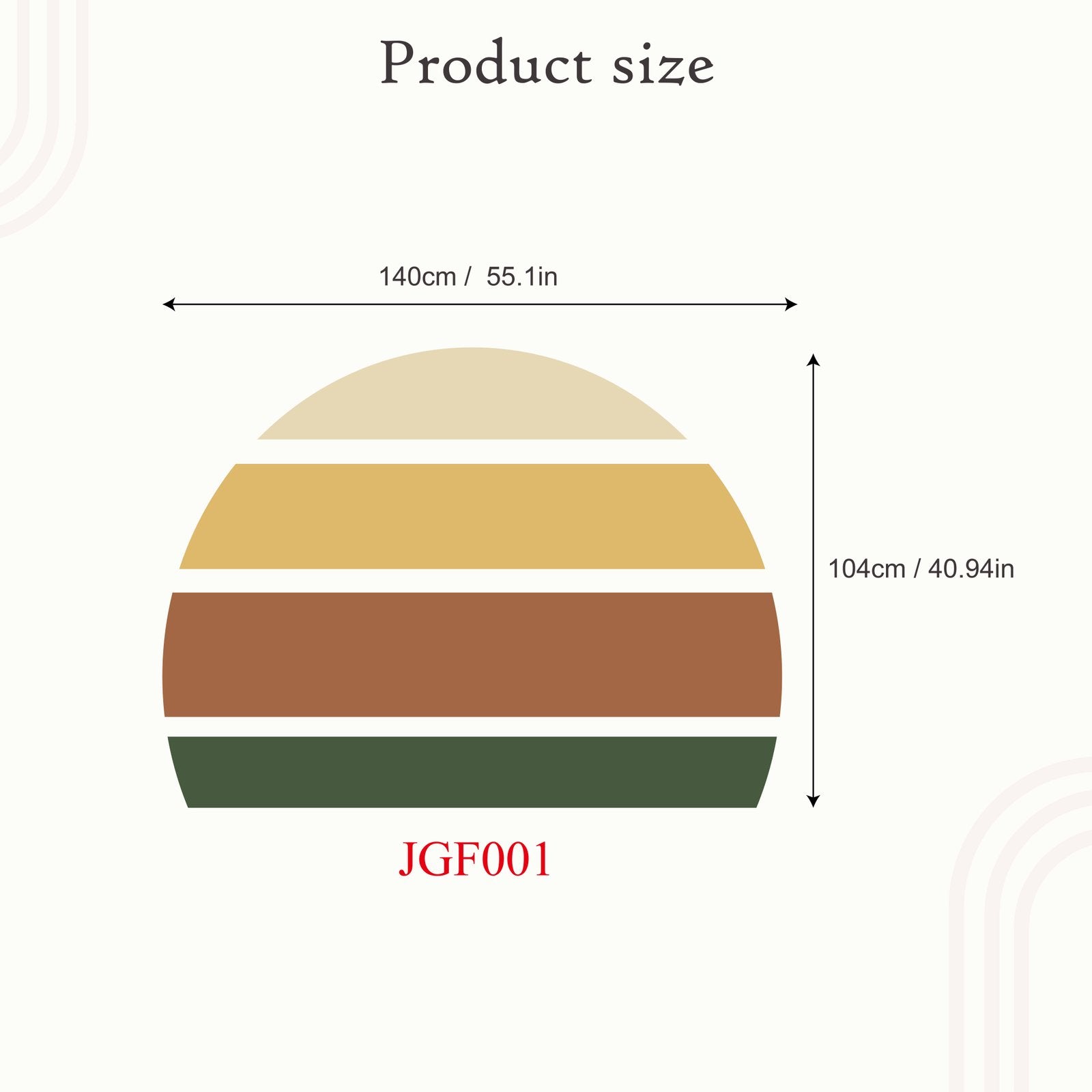 Retro Rising Sun – Earthy – Peel And Stick Wall Sticker, Flora Grossist, väggdekoration