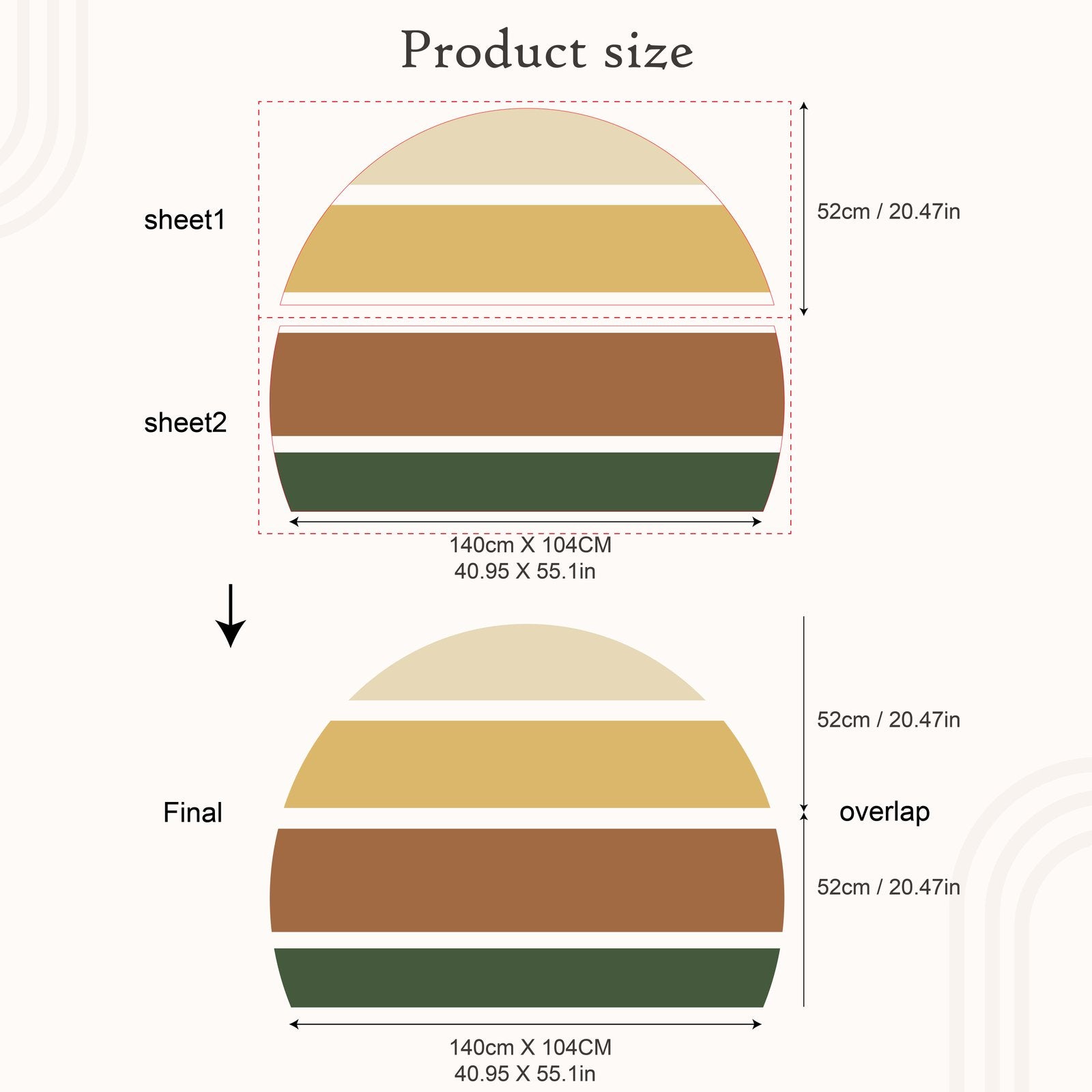 Retro Rising Sun – Earthy – Peel And Stick Wall Sticker, Flora Grossist, väggdekoration