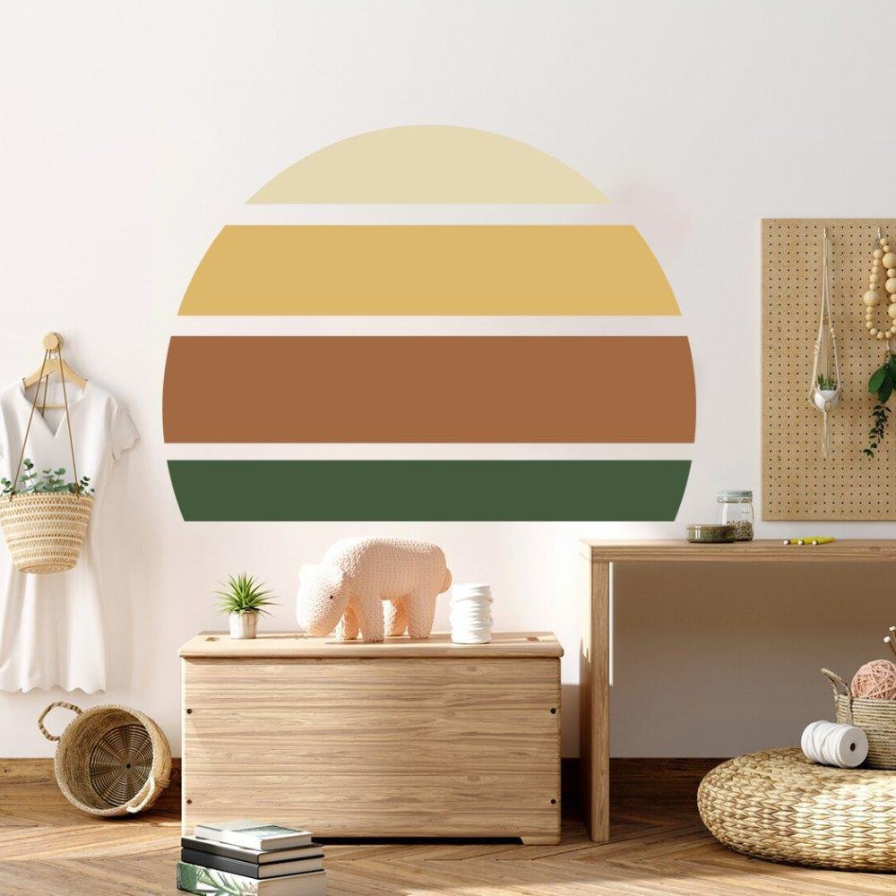 Retro Rising Sun – Earthy – Peel And Stick Wall Sticker, Flora Grossist, väggdekoration