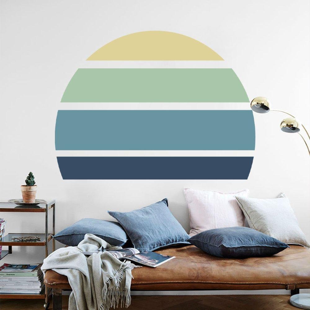 Retro Rising Sun – Ocean – Peel And Stick Wall Sticker, Flora Grossist, väggdekoration