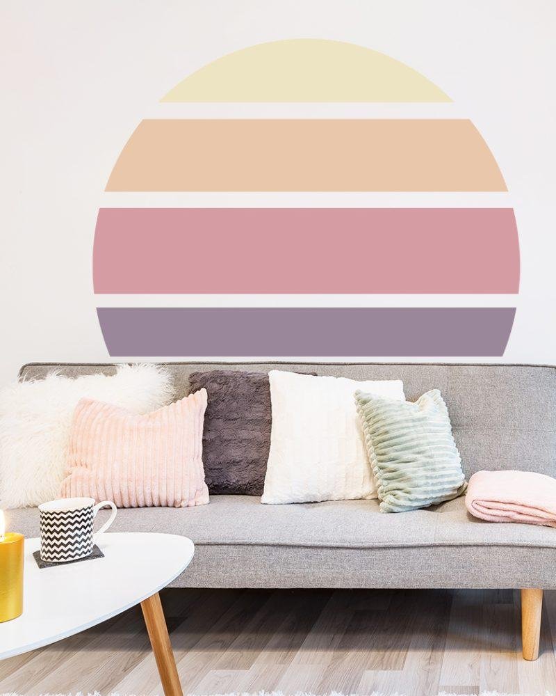 Retro Rising Sun – Whisper – Peel And Stick Wall Sticker, Flora Grossist, väggdekoration