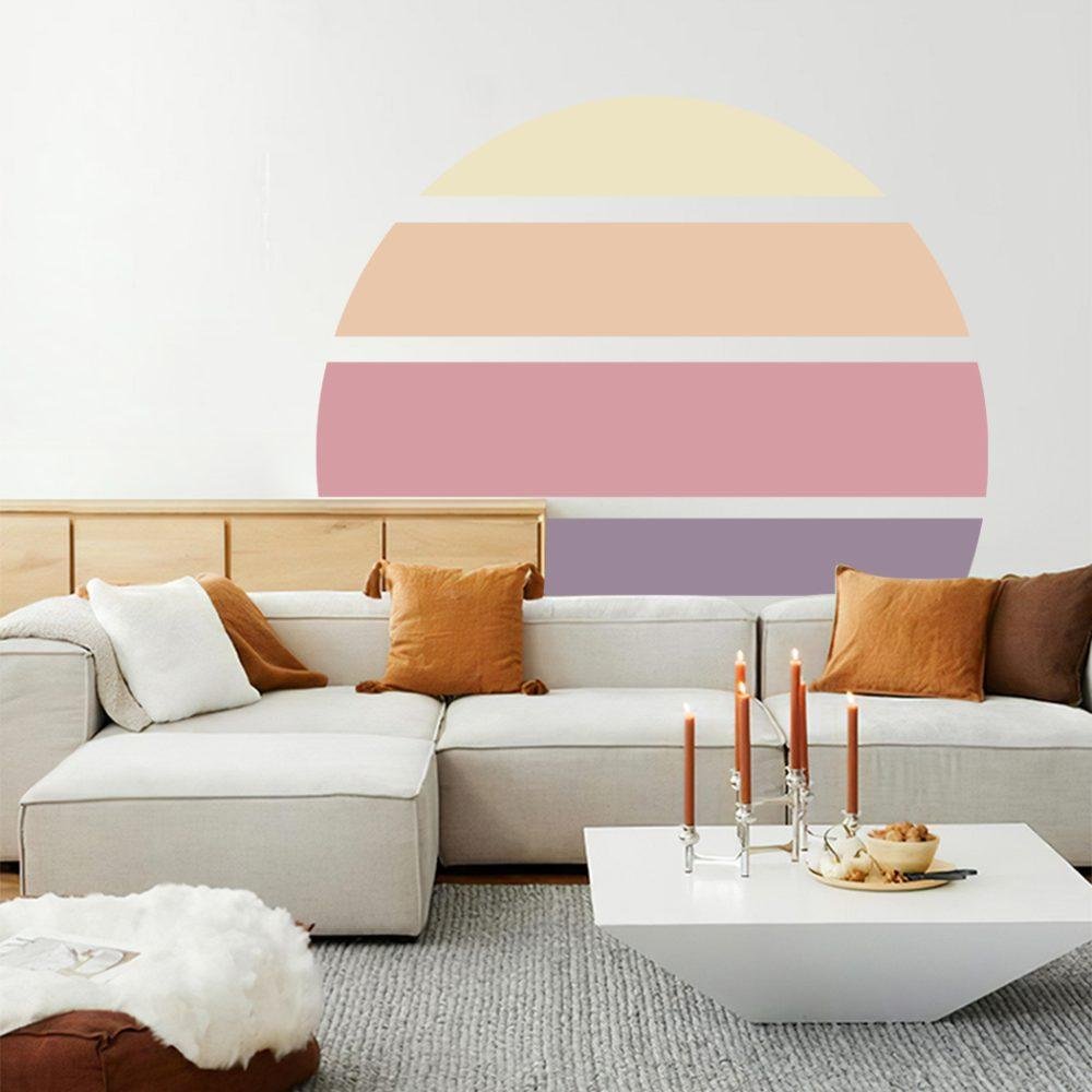 Retro Rising Sun – Whisper – Peel And Stick Wall Sticker, Flora Grossist, väggdekoration