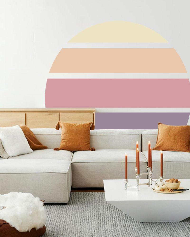 Retro Rising Sun – Whisper – Peel And Stick Wall Sticker, Flora Grossist, väggdekoration