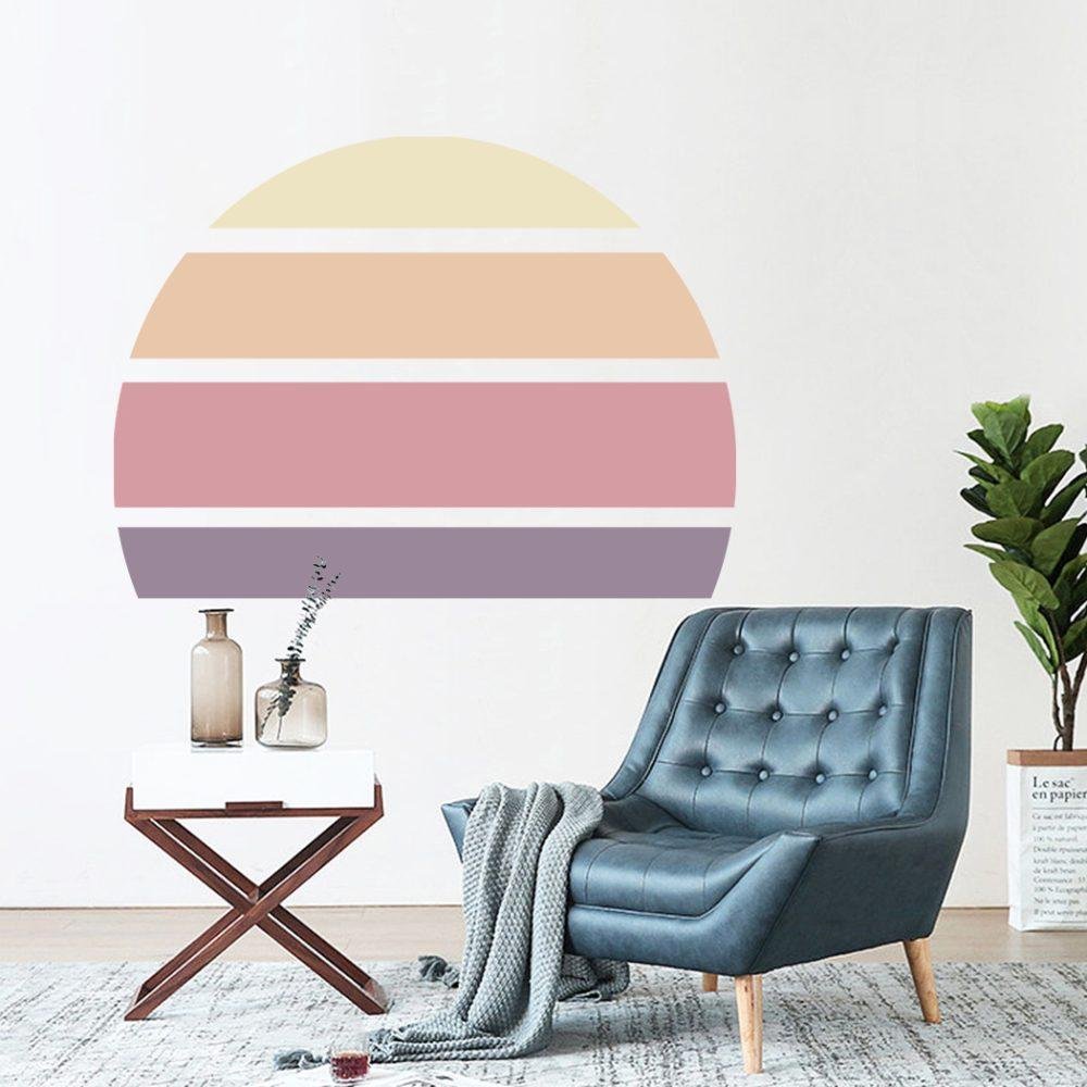 Retro Rising Sun – Whisper – Peel And Stick Wall Sticker, Flora Grossist, väggdekoration