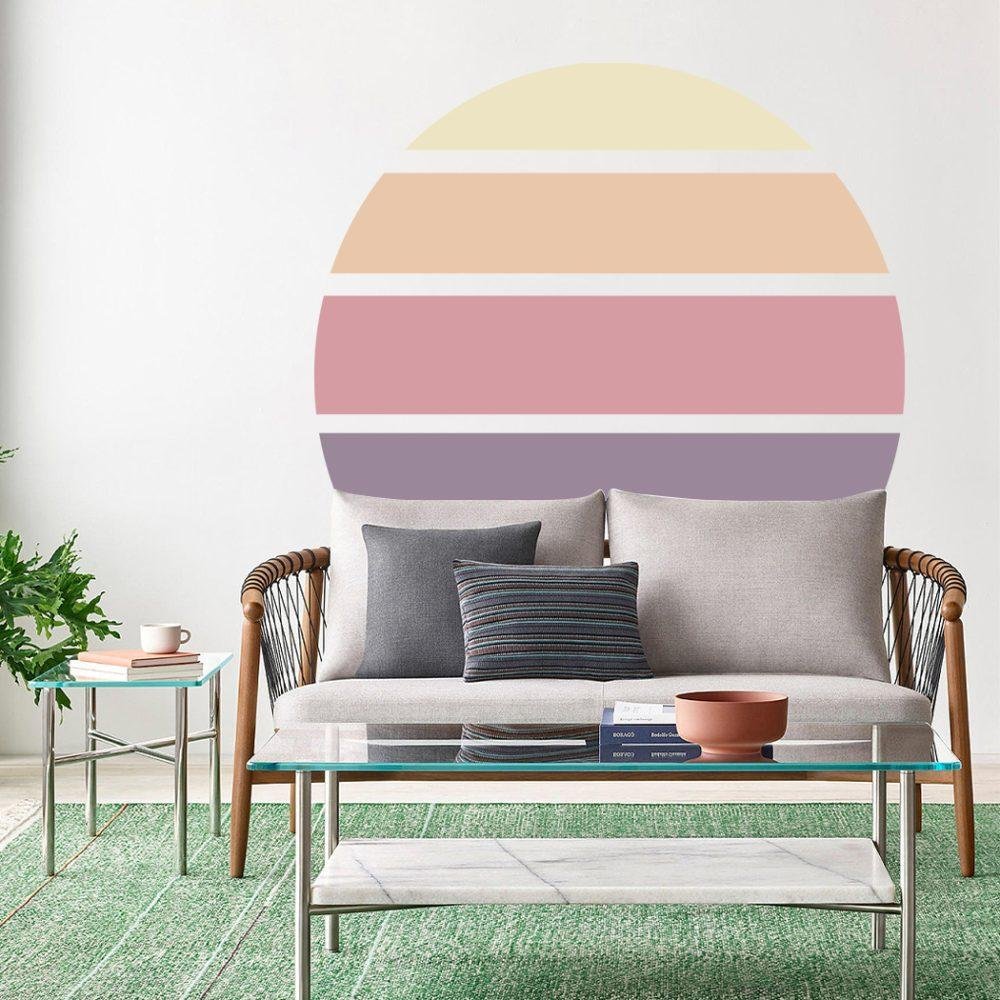 Retro Rising Sun – Whisper – Peel And Stick Wall Sticker, Flora Grossist, väggdekoration