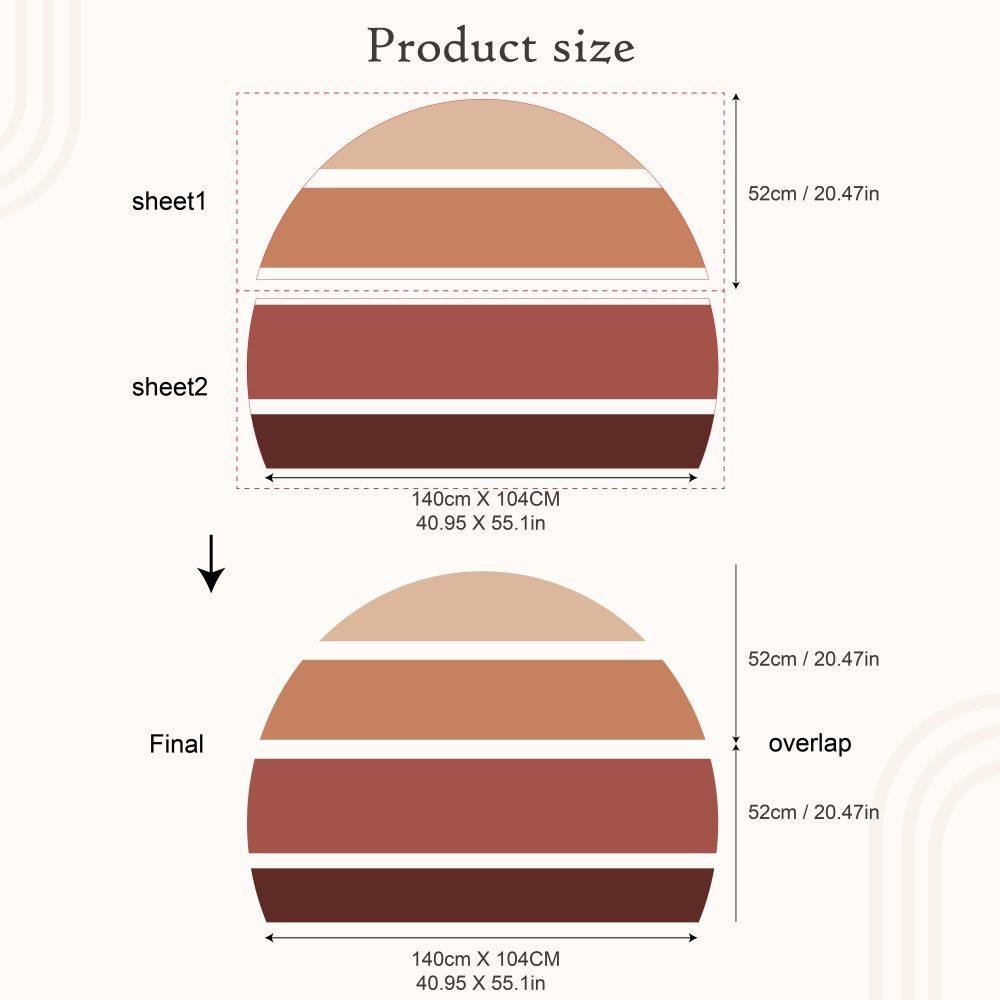 Retro Rising Sun – Desert Sand – Peel And Stick Wall Sticker, Flora Grossist, väggdekoration