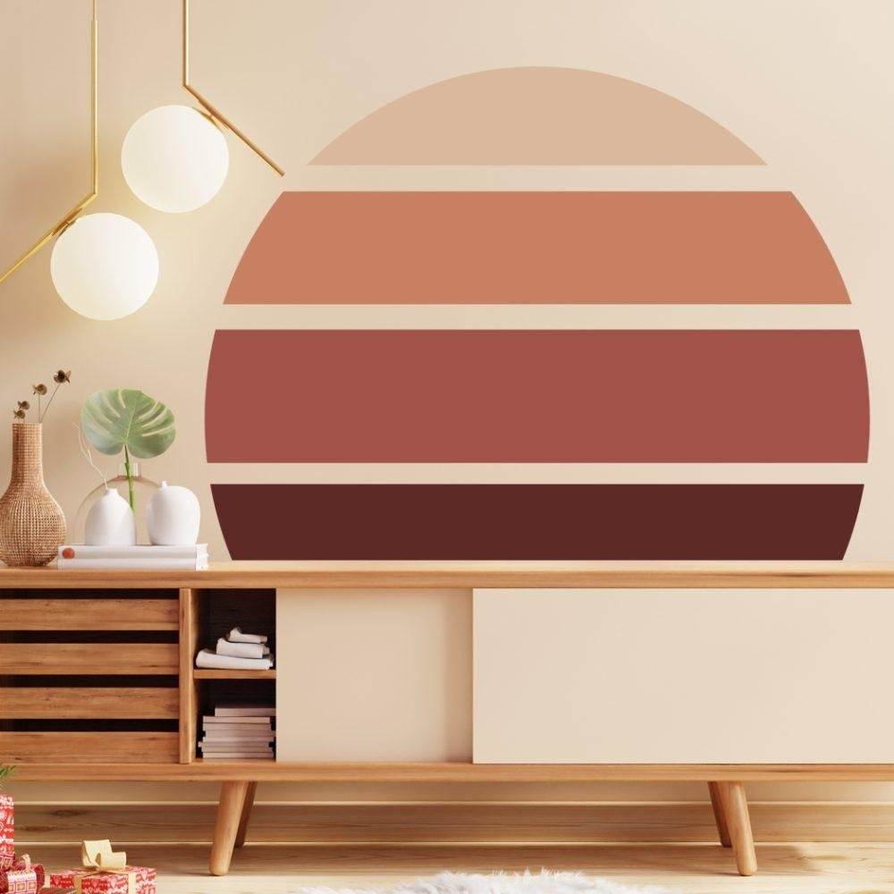 Retro Rising Sun – Desert Sand – Peel And Stick Wall Sticker, Flora Grossist, väggdekoration