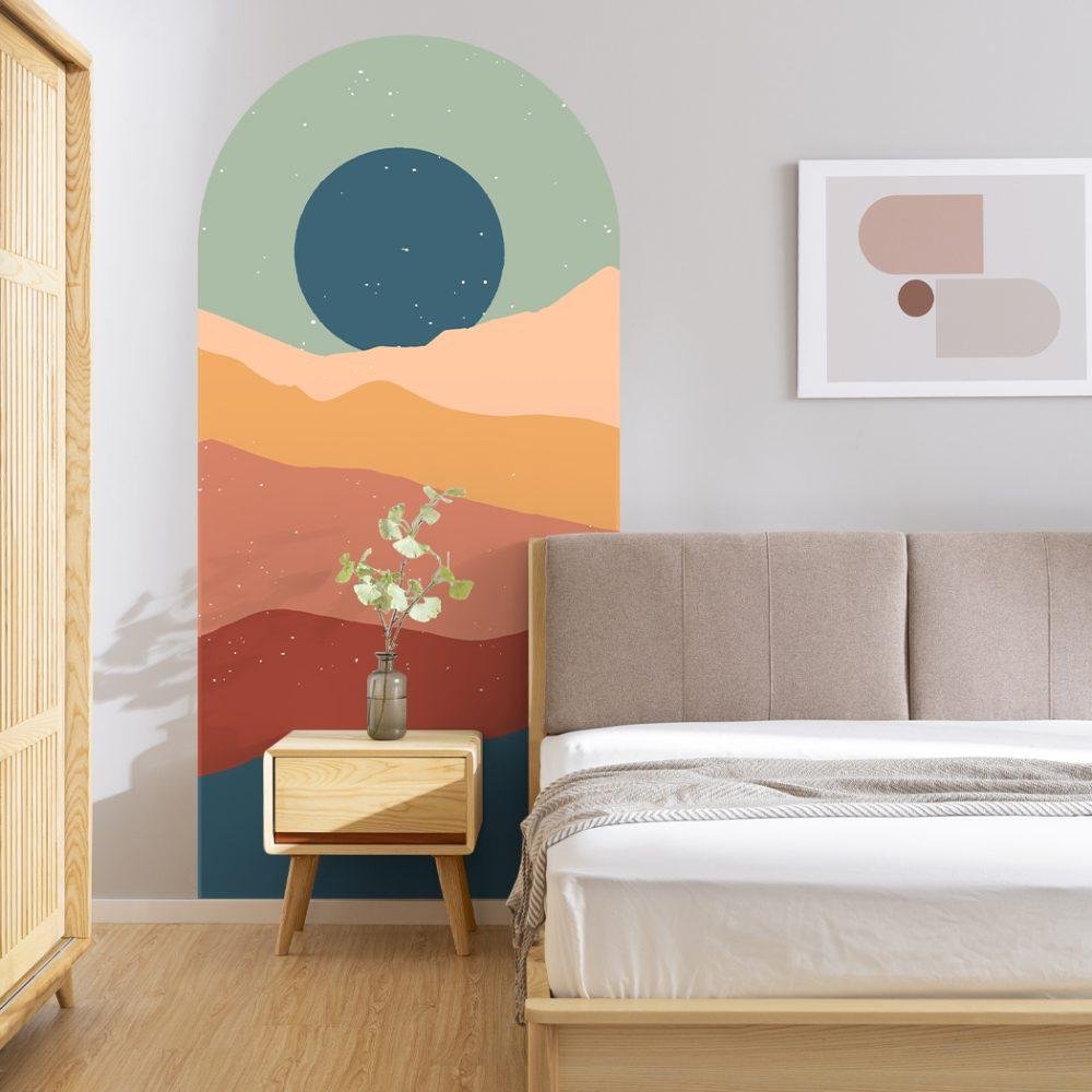 1 St Simple Life Mountain Sunset Arch Dekal Vattentät Väggmålning, Flora Grossist, väggdekoration
