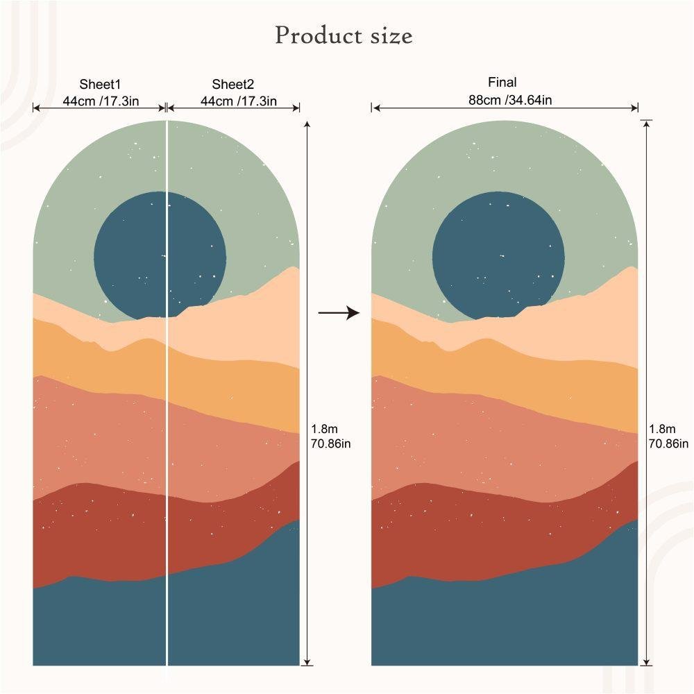 1 St Simple Life Mountain Sunset Arch Dekal Vattentät Väggmålning, Flora Grossist, väggdekoration