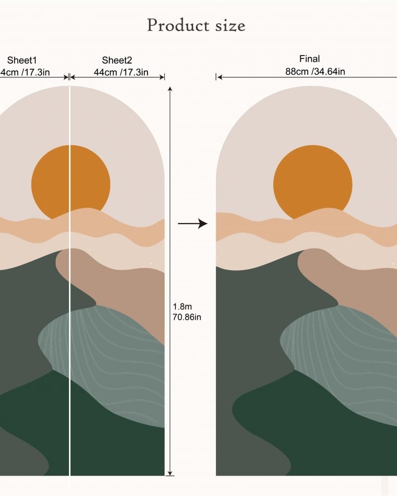 1 St Bohemian Interior Wall Art Renovering Vattentät Väggmålning, Flora Grossist, väggdekoration