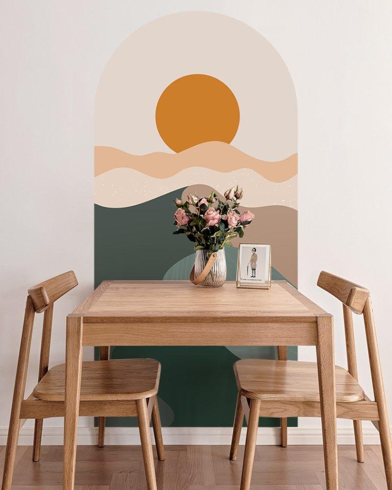 1 St Bohemian Interior Wall Art Renovering Vattentät Väggmålning, Flora Grossist, väggdekoration