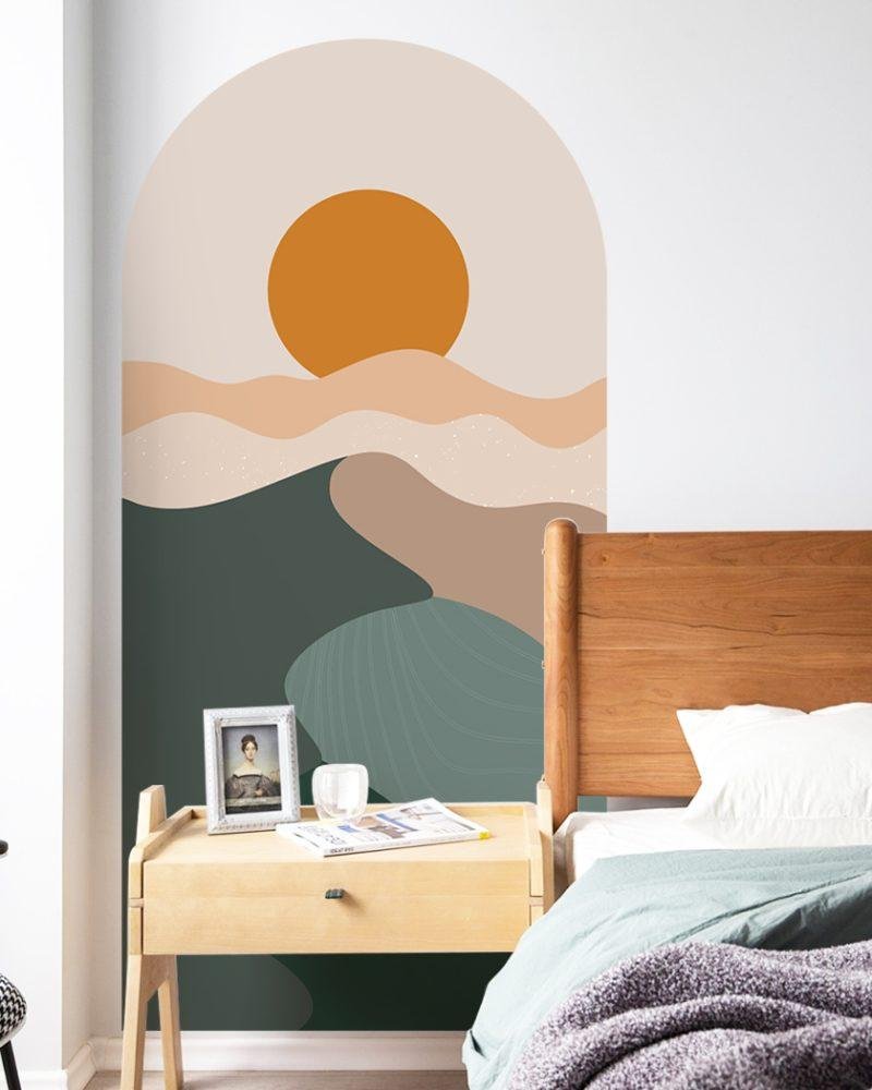 1 St Bohemian Interior Wall Art Renovering Vattentät Väggmålning, Flora Grossist, väggdekoration