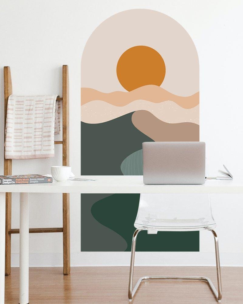 1 St Bohemian Interior Wall Art Renovering Vattentät Väggmålning, Flora Grossist, väggdekoration