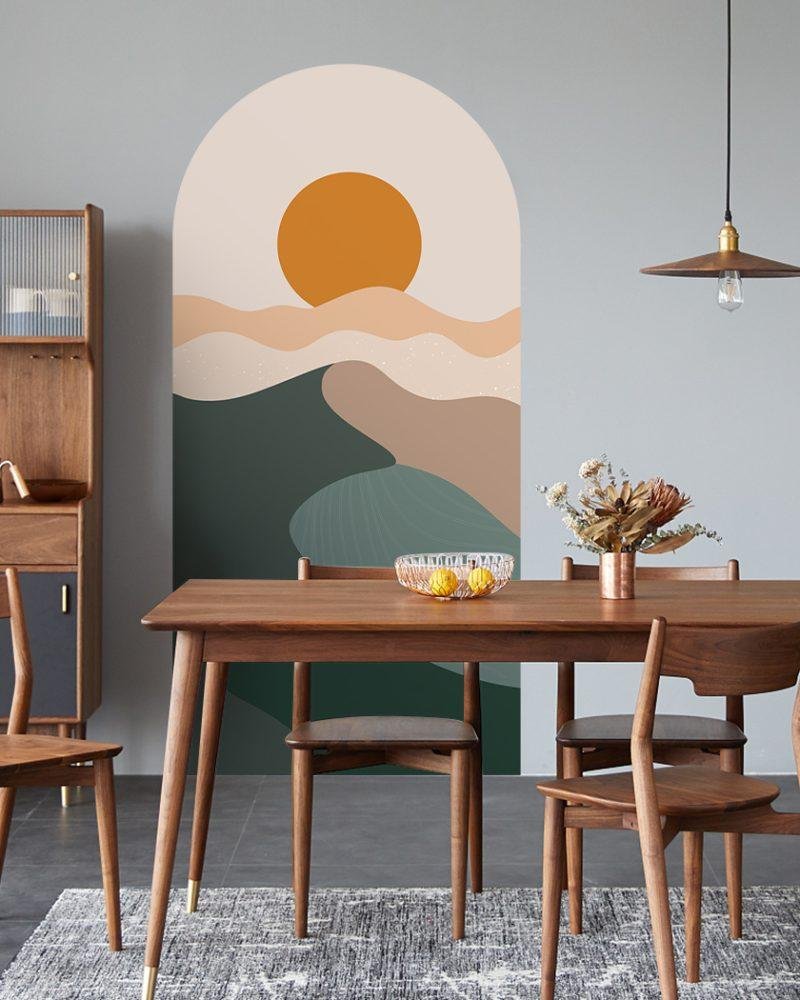 1 St Bohemian Interior Wall Art Renovering Vattentät Väggmålning, Flora Grossist, väggdekoration