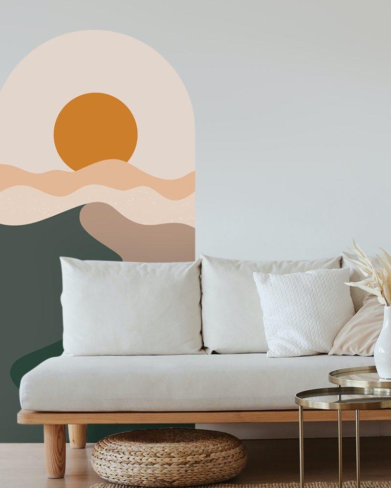 1 St Bohemian Interior Wall Art Renovering Vattentät Väggmålning, Flora Grossist, väggdekoration