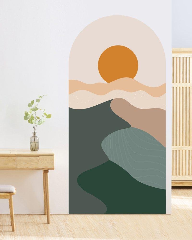 1 St Bohemian Interior Wall Art Renovering Vattentät Väggmålning, Flora Grossist, väggdekoration