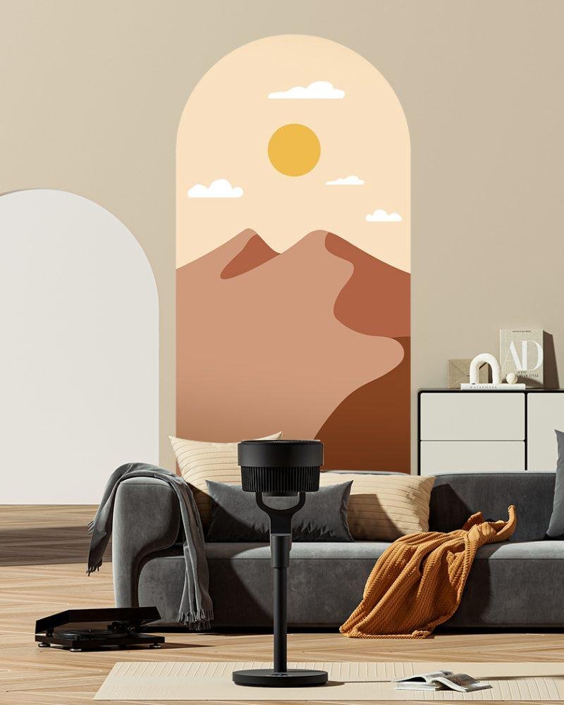 Enkel Fjäll- och Solbåge Dekal Huvudgavel Väggdekal, Flora Grossist, väggdekoration