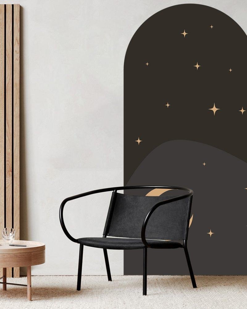 1 St Mån & Stjärnmönster Väggdekal, Flora Grossist, väggdekoration