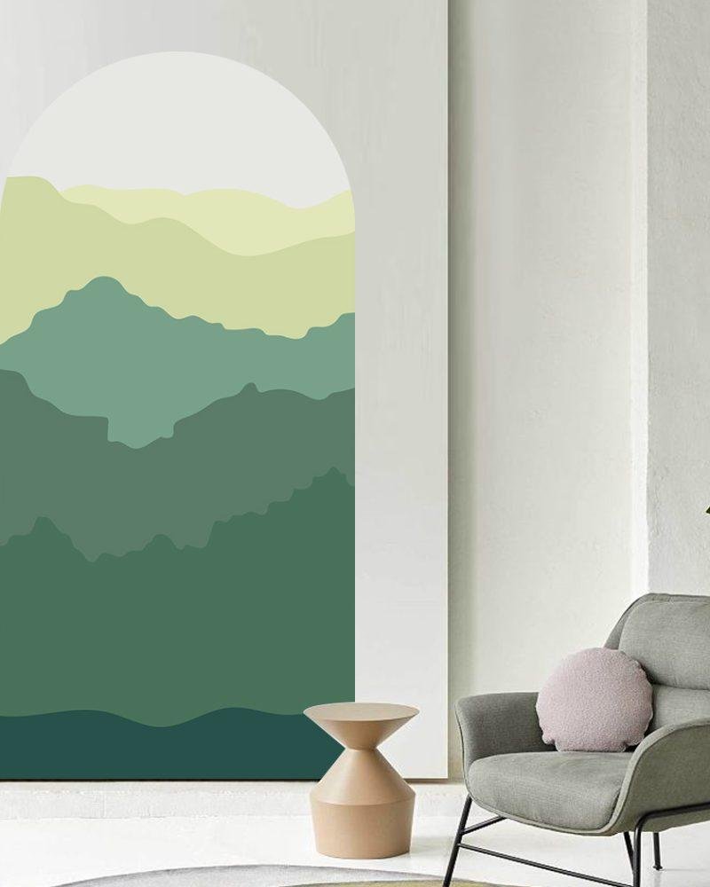 Fjällskogsbåge Dekal Sovrum Väggdekal, Flora Grossist, väggdekoration